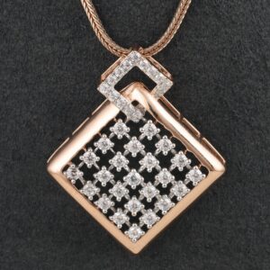 18kt rose gold designer diamond pendant