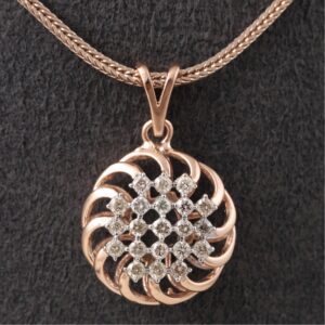 18kt rose gold designer diamond pendant