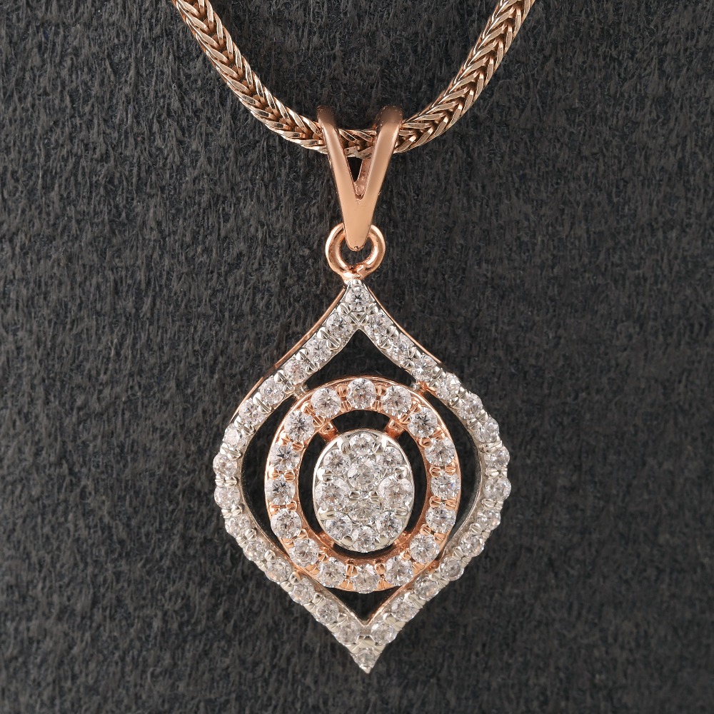18kt rose gold  diamond pendant