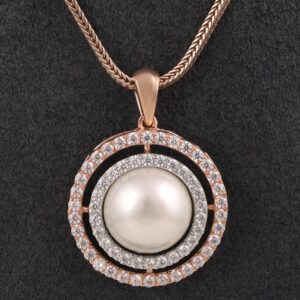 18kt rose gold designer diamond pendant
