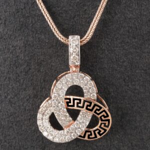 18kt rose gold designer diamond pendant