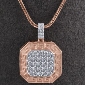 18kt rose gold designer diamond pendant