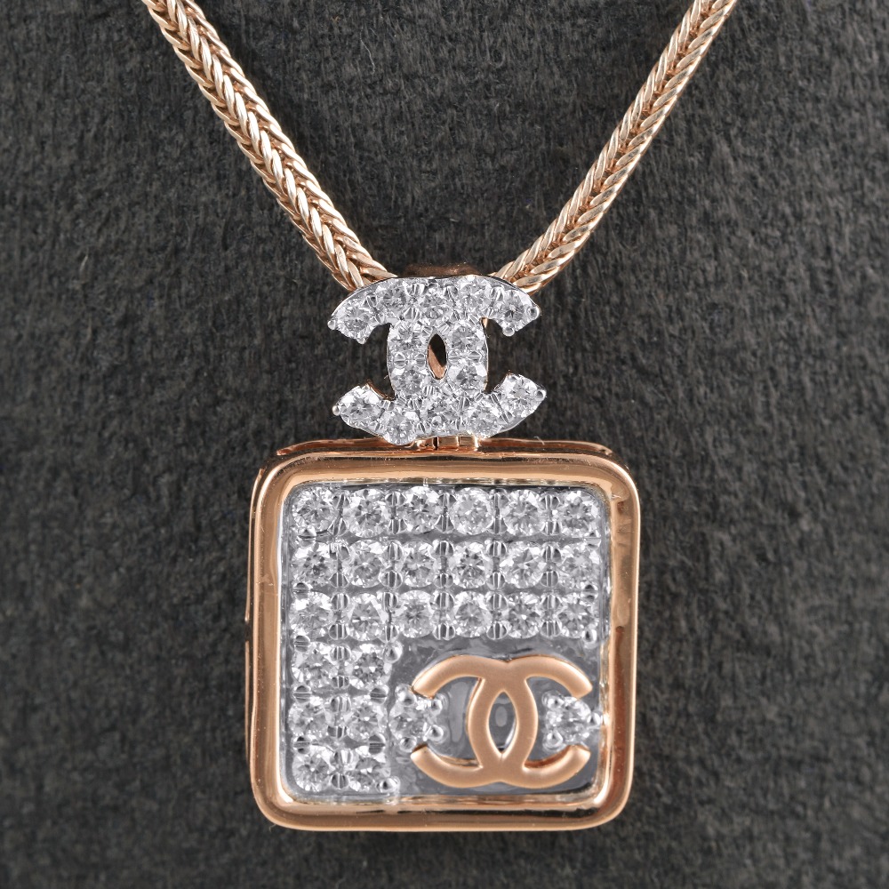 18kt rose gold  diamond pendant
