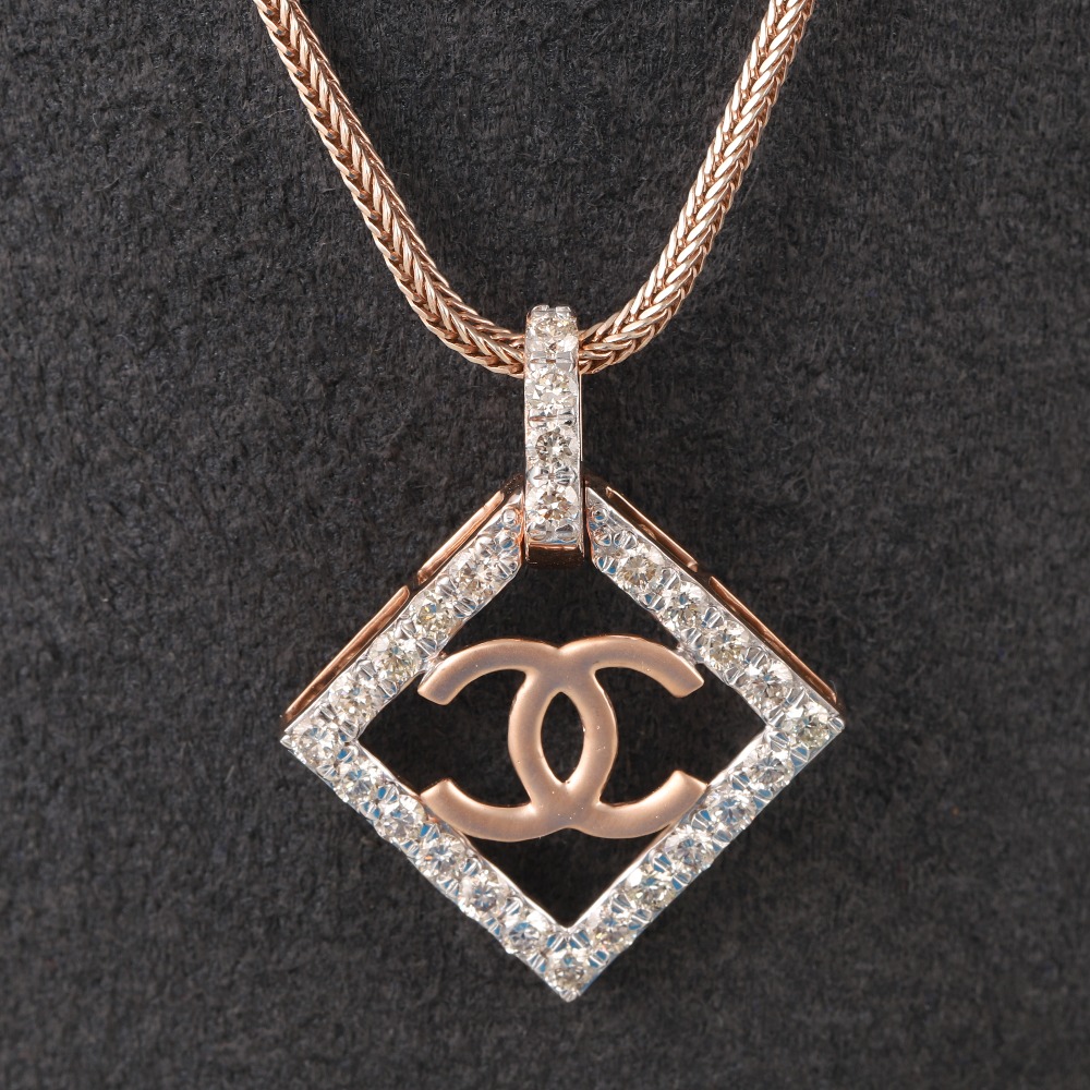 18kt rose gold diamond pendant