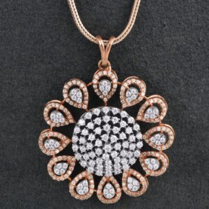 18kt drop shaped diamond pendant