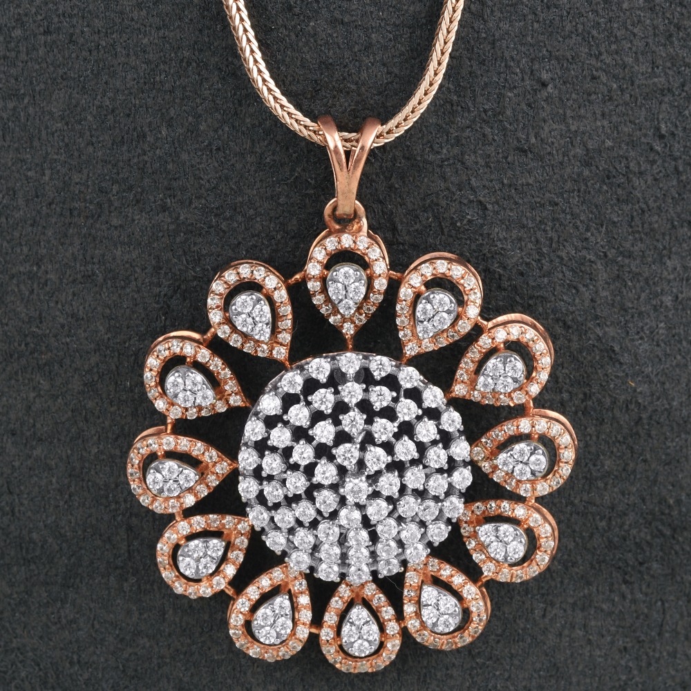 18kt drop shaped diamond pendant
