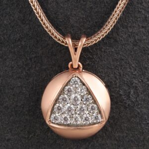 18kt rose gold designer diamond pendant