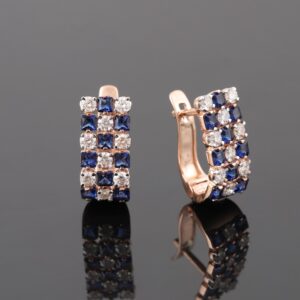 18kt rose gold diamond fancy bali earrings