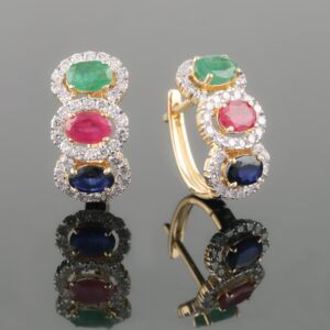 18kt yellow gold diamond bali earrings