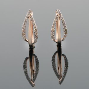 18kt rose gold diamond fancy bali earring