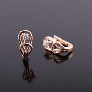 18kt rose gold designer diamond bali earrings