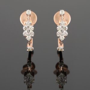 18kt rose gold diamond fancy bali earrings