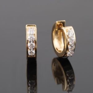 18kt yellow gold designer diamond bali earrings