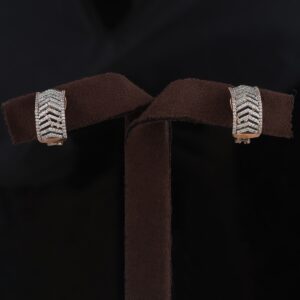 18kt rose gold designer diamond fancy bali earrings