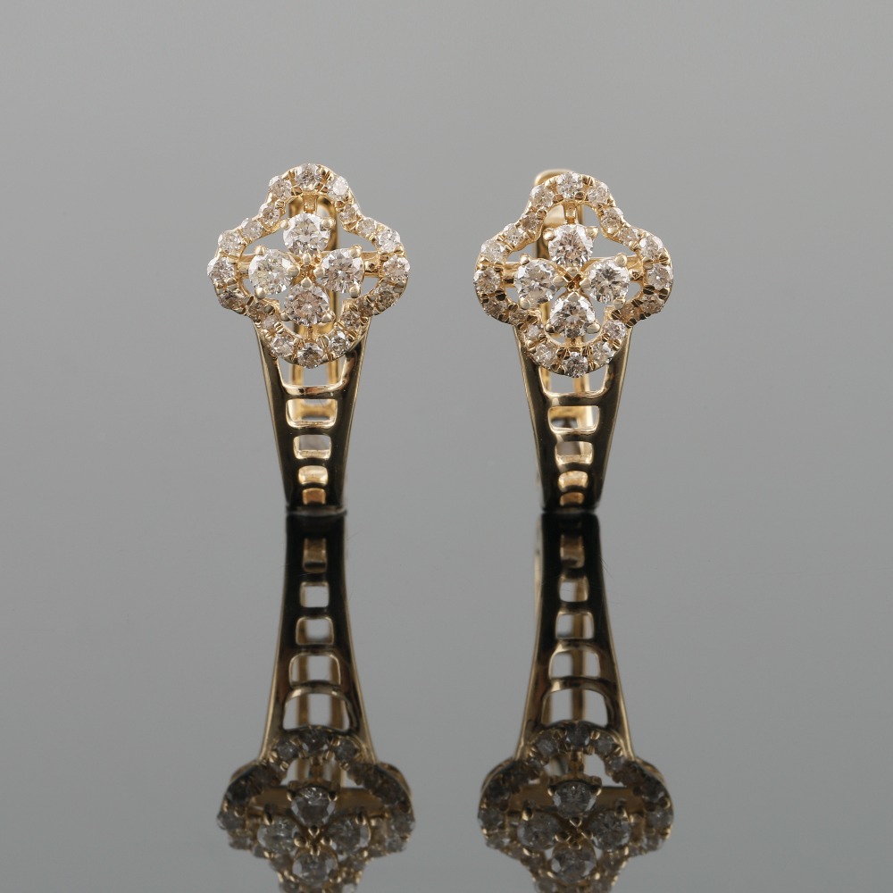 18kt yellow gold diamond bali earrings