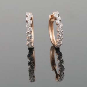 18kt rose gold designer diamond bali earrings