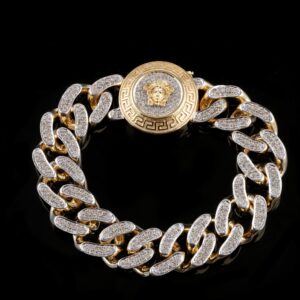 18kt yellow gold shining diamond men's bracelet