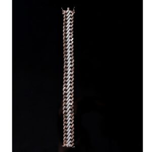 18kt dual white & rose gold shining chain diamond men's bracelet