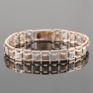 18kt square shine diamond men's bracelet