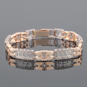 18kt designer shine diamond men's bracelet