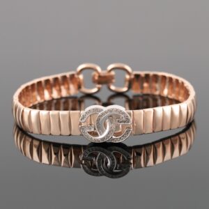 18kt rose gold shine diamond men's bracelet