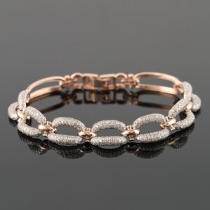 18kt rose gold diamond men's bracelet