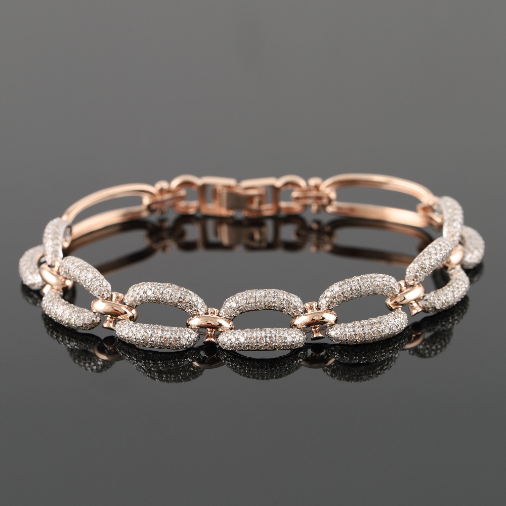 18kt rose gold diamond men's bracelet