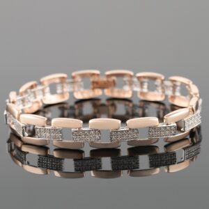 18kt rose gold diamond men's bracelet