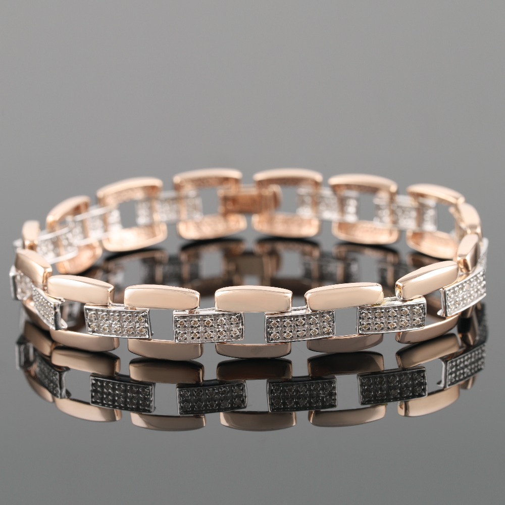 18kt rose gold diamond men's bracelet