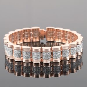 18kt rose gold  diamond men's bracelet