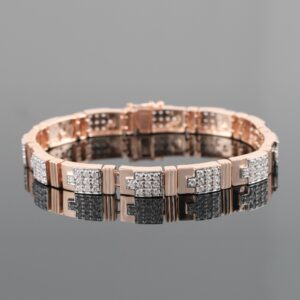 18kt personality nice & shine diamond men's bracelet