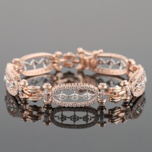 18kt fancy rose gold diamond men's bracelet