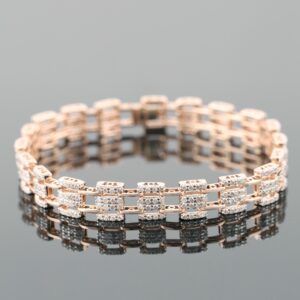 18kt rose gold diamond men's bracelet