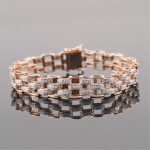 18kt rose gold diamond men's bracelet