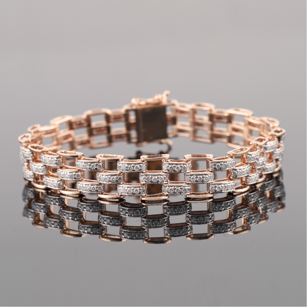 18kt rose gold diamond men's bracelet