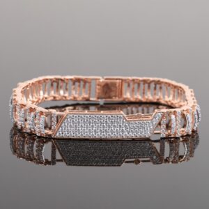 18kt rose gold diamond men's bracelet