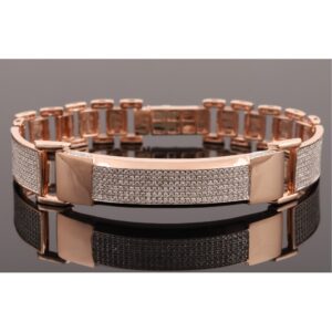 18kt rose gold diamond men's bracelet