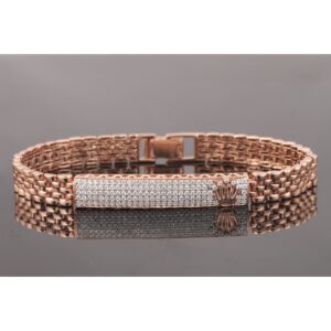 18kt rolex shaped diamond men's bracelet