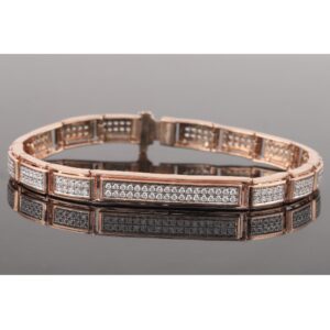 18kt rose gold  diamond men's bracelet