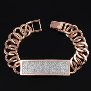 18kt personality nice shiny diamond men's bracelet