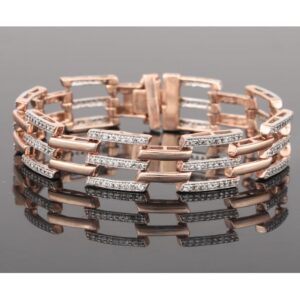 18kt rose gold diamond men's bracelet