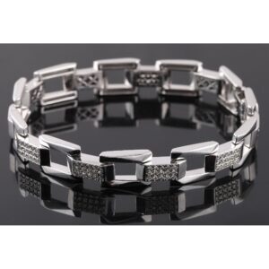 18kt white gold designer diamond men's bracelet