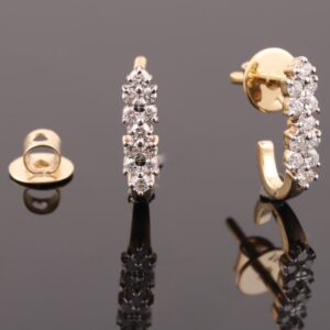 18kt designer diamond stud bali earrings