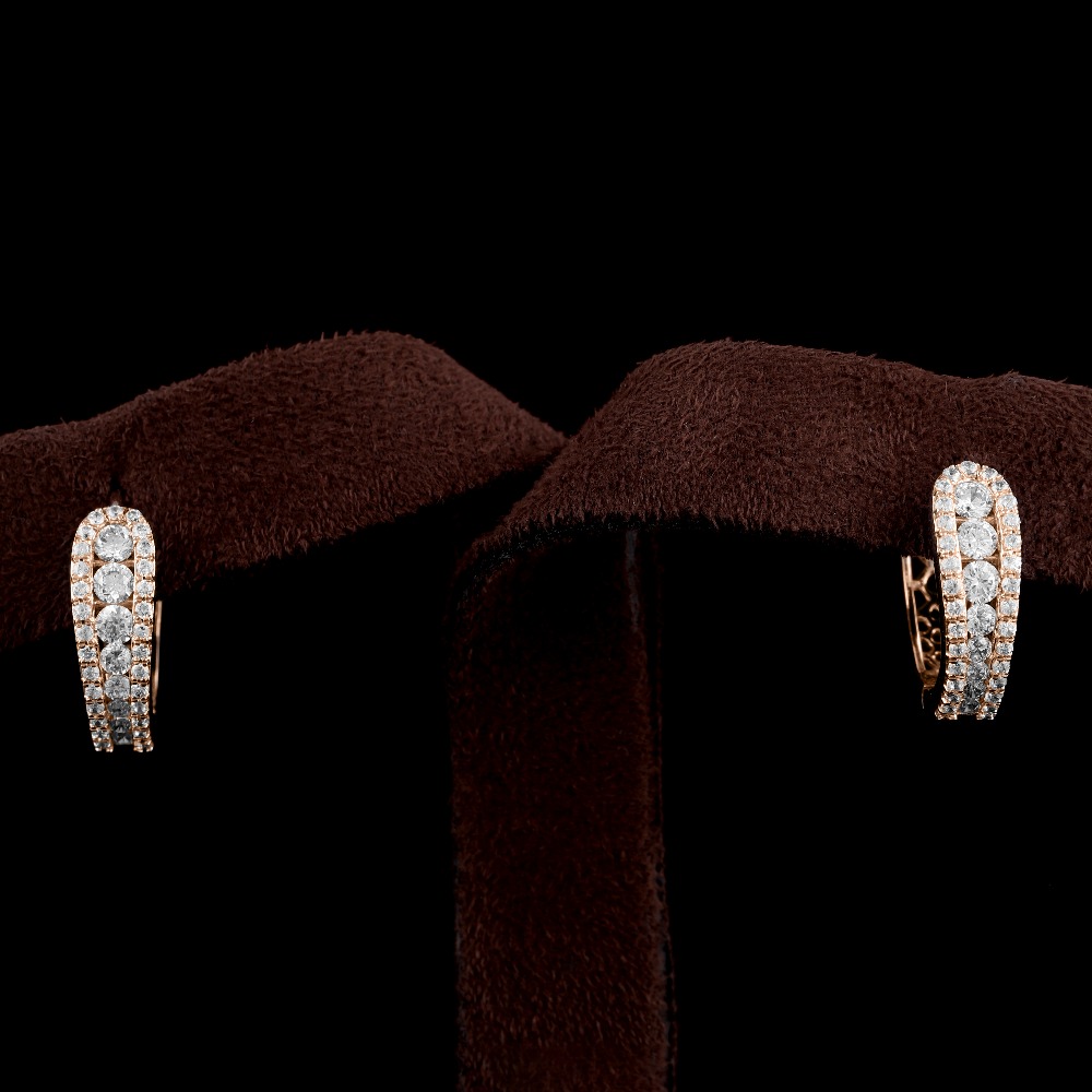 18kt designer diamond bali earrings