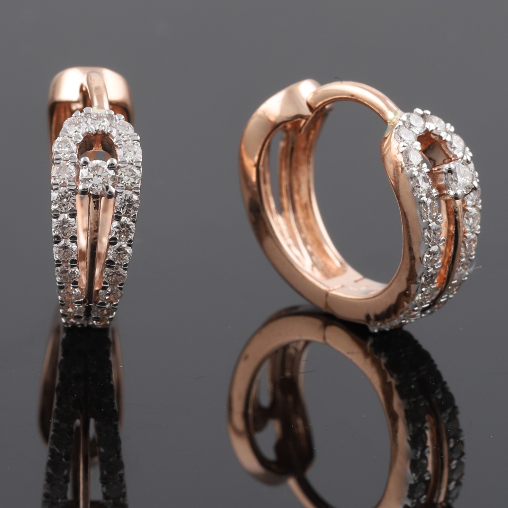 18kt designer diamond stud bali earrings