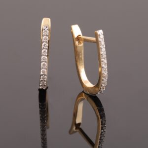 18kt real diamond bali earrings