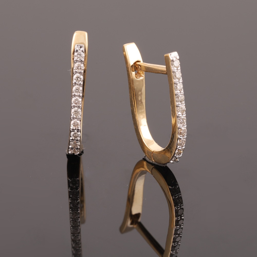 18kt real diamond bali earrings