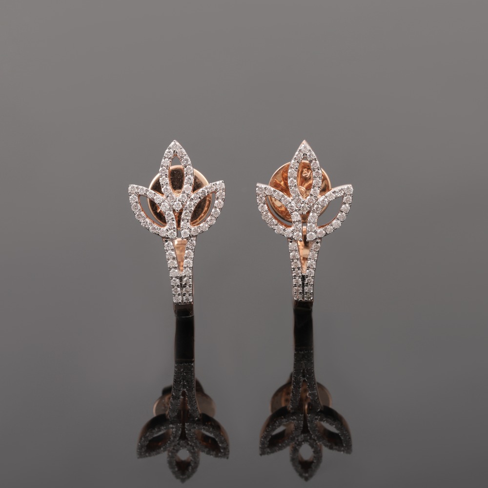 18kt designer diamond stud bali earrings
