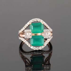 18kt designer diamond colour stone rings