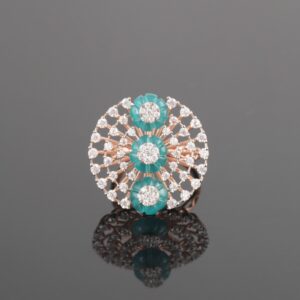 18kt designer diamond colour stone rings